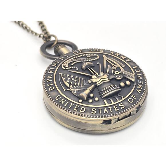 Army Pocket Watch – Vintage Look USA Military Gift US Patriotic Keepsake Veteran - Picture 2 of 10
